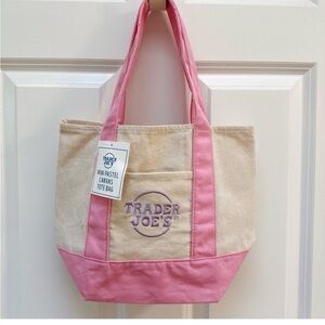 Trader Joe's Mini Pastel Canvas
Tote Bag - Pink & Cream